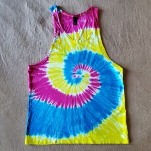 H&M Multicolor Tie Dye Sleeveless Tank Top Scoop Neck Medium